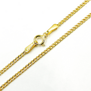 14K Solid Gold Flat Curb Necklace